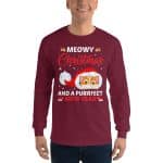 Men's Merry Christmas Cat Long Sleeve Shirt - Image 12