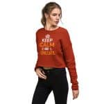 Women's Keep Calm and Love Cates Crop Sweatshirt Fleece Casual Trendy - Image 20