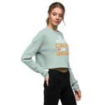 Women's Keep Calm and Love Cates Crop Sweatshirt Fleece Casual Trendy - Image 28