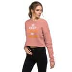 Women's Keep Calm and Love Cates Crop Sweatshirt Fleece Casual Trendy - Image 24