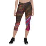Abstract Saturated Multicolor Capri Leggings - Soft & Stretchy