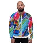Unisex Abstract Art Bomber Jacket - Cozy & Stylish - Image 14