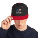 All American BURH Text Printed Snapback Hat - Classic Fit, Adjustable - Image 48