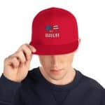 All American BURH Text Printed Snapback Hat - Classic Fit, Adjustable - Image 76