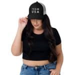 Team USA Embroidered Mesh Back Trucker Cap - Image 4