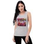 Women's Graphic Muscle Tank - Relaxed Fit, Flowy Summer Top - Image 11