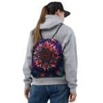 Floral Drawstring Bag - Gym Bag - 100% Polyester
