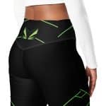 Women's Black & Green Flare Leggings for Stylish Comfort - Image 6
