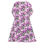 Floral Pink Midi Dress - Long Sleeve, All-Over Print - Image 5