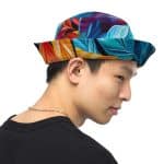 All Over Colourful Leaves  Printed Reversible Bucket Hat - Image 9
