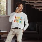 Men's Long Sleeve Fitted Crew Neck T-Shirt - Summer Vacation Loading Graphic - Image 9