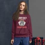 Women's Graphic Sweatshirt - "Your Face Tells Me Everything" Casual Top - Image 3