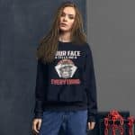 Women's Graphic Sweatshirt - "Your Face Tells Me Everything" Casual Top - Image 2