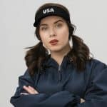 Women's Visor USA Text Printed Hat Cap