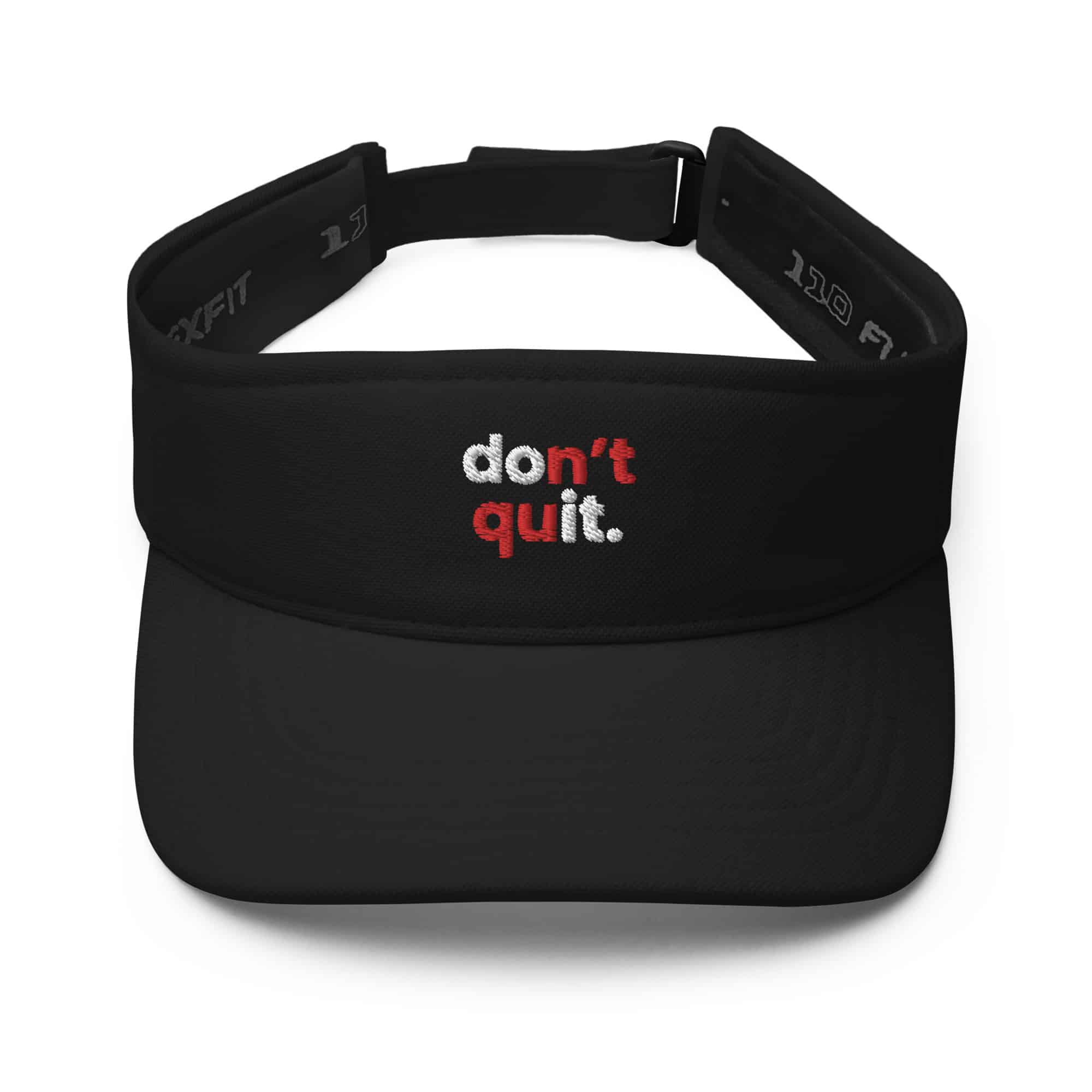 visor-black-front-66fac5544b1ad.jpg Flexfit Unisex Embroidered Visor - don't quit. - Image 1