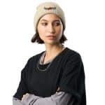 Richardson Women's Embroidered Floral Waffle Beanie - Image 7