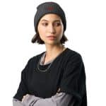 Richardson Women's Embroidered Floral Waffle Beanie - Image 4