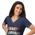 Women's Surfer V-Neck T-Shirt - Beach Vibes, Casual Wear - Image 5