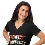 Women's Surfer V-Neck T-Shirt - Beach Vibes, Casual Wear - Image 2