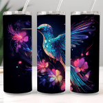 Neon Hummingbird Stainless steel tumbler