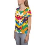 All-Over Print Women's Athletic T-shirt - Rainbow - Image 2