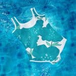 Blue Flower Prints All-Over Print Youth Swimsuit - Image 2