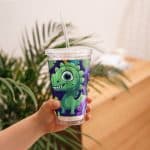 Clear Plastic Tumbler - Colorful Cute Baby Dinosaurs - Image 3