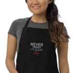 Never Trust a Skinny Chef Embroidered Apron