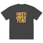 Faith Over Fear Oversized Faded T-shirt - AS Color - Image 3
