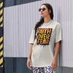 Faith Over Fear Oversized Faded T-shirt - AS Color - Image 4