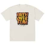 Faith Over Fear Oversized Faded T-shirt - AS Color - Image 7