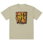 Faith Over Fear Oversized Faded T-shirt - AS Color - Image 6