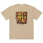 Faith Over Fear Oversized Faded T-shirt - AS Color - Image 5