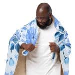 All Over Print Floral Sublimated Sherpa Blanket - Image 4