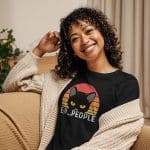 Ew People Cat Women's Relaxed T-Shirt - Bella + Canvas - Image 9