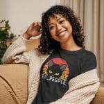 Ew People Cat Women's Relaxed T-Shirt - Bella + Canvas - Image 10