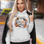 Women's Oversized Say Boo to Drugs Halloween Hoodie - Image 2