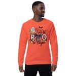 Men's organic raglan Halloween Sweatshirt - Boojee Retro Ghost - Image 2