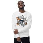 Men's organic raglan Halloween Sweatshirt - Boojee Retro Ghost - Image 21