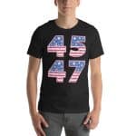 Men's 45 47 Trump 2024 American Flag T-shirt