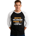 3/4 sleeve raglan shirt - Crypto Millionaire Loading... Please Wait - Image 7