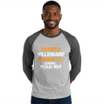 3/4 sleeve raglan shirt - Crypto Millionaire Loading... Please Wait - Image 4