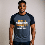3/4 sleeve raglan shirt - Crypto Millionaire Loading... Please Wait - Image 2