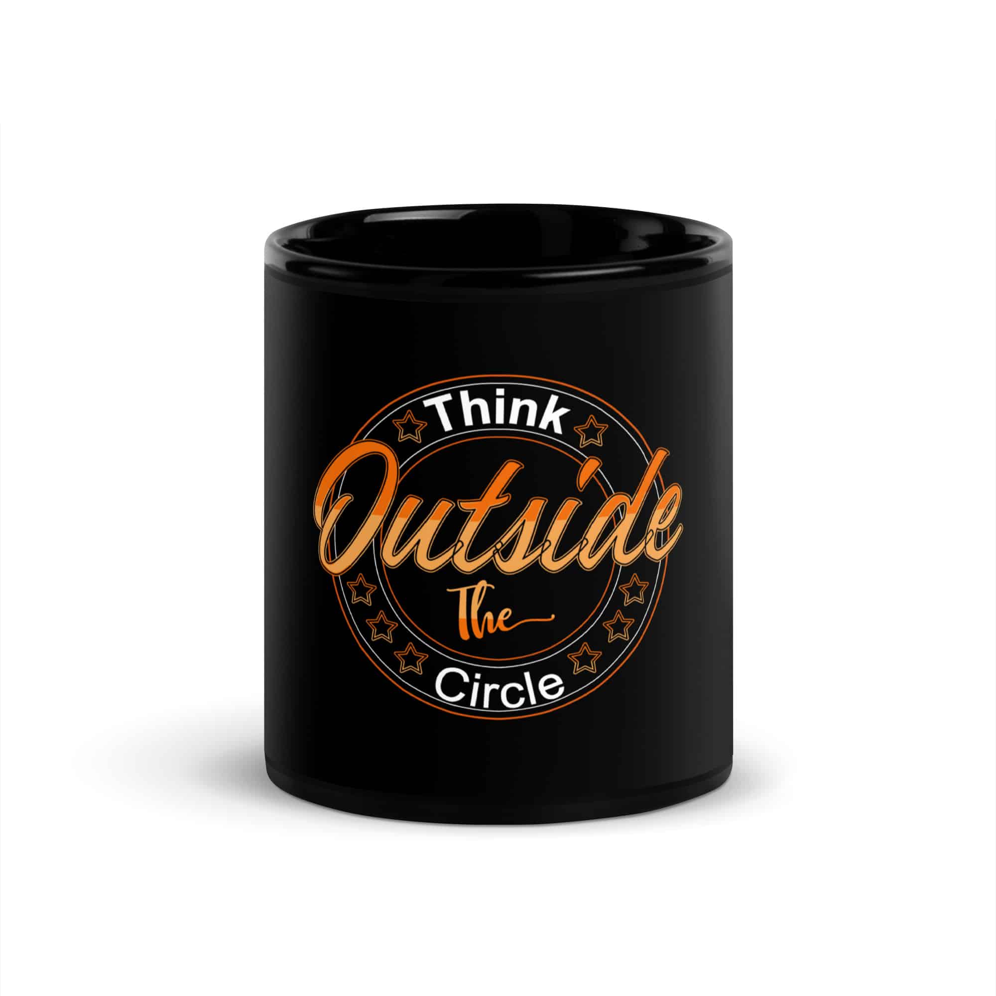 Black Glossy Mug - Think Outside The Circle - Image 1