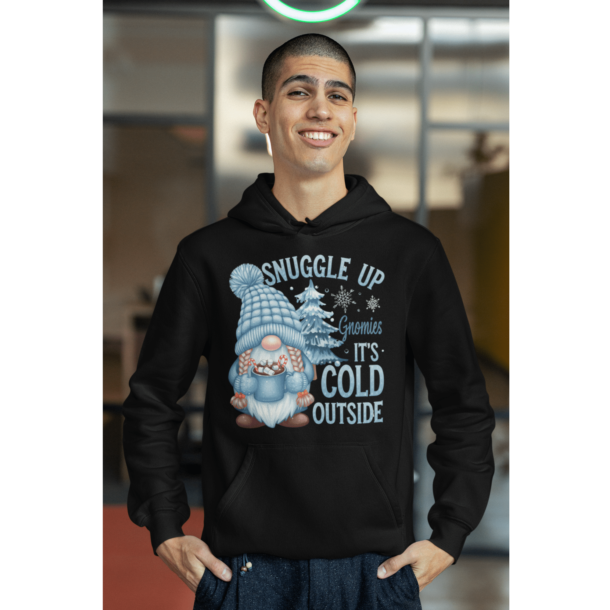 Snuggle Up Gnomies It's Cold Outside Premium eco hoodie - Snuggle Up Gnomies It's Cold Outside - Image 1