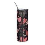 Stainless steel tumbler - Valentine's Day Wrap Hearts - Image 8