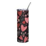 Stainless steel tumbler - Valentine's Day Wrap Hearts