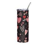 Stainless steel tumbler - Valentine's Day Wrap Hearts - Image 9