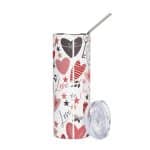 Stainless steel tumbler - Valentine's Day Wrap Hearts - Image 7