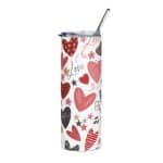 Stainless steel tumbler - Valentine's Day Wrap Hearts - Image 11